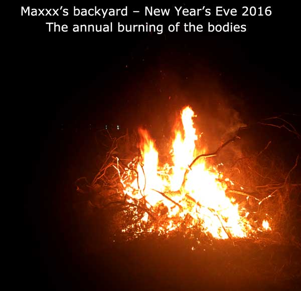 Maxxxwell's annual NYE burning of the bodies
